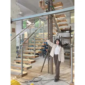 Bastidor de aço para escada, cobertura exterior para áreas internas, luz flutuante, led, mármore, vidro, madeira, metal, escada