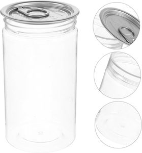 280/380/460/500/650/750ml Screw Top Transparent <b>Plastic</b> BPA Free Food Grade Pet Cans Cake Sugar Candy Cookie Storage Easy Open - Product Image 1