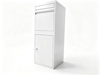 Boîte aux lettres extérieure en métal blanc, autoportante, verrouillable, étanche, antivol, grande capacité, complète
