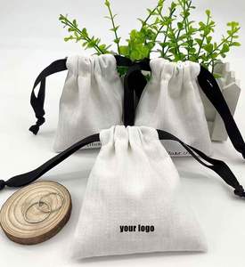 Custom Organic Twill Cotton Canvas <b>Drawstring</b> <b>Pouch</b> Eco-Friendly Gift Jewelry Packaging Dust Bag for Party Favors - Product Image 4