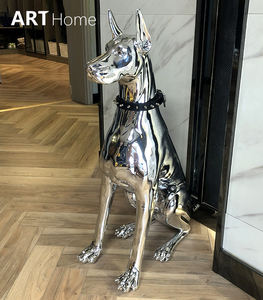 Escultura de Perro Doberman <span class=keywords><strong>Pinscher</strong></span> de Lujo Ligero, Galvanizada, para Decoración de Sala de Estar, Adorno Grande para el Suelo - Product Image 5