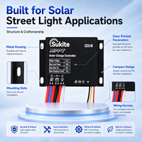 Contrôleur de charge solaire intelligent MPPT plat Sukite 3232 3.2V 32W 15A pour éclairage public à énergie solaire avec capteur pour projet d'éclairage de rue