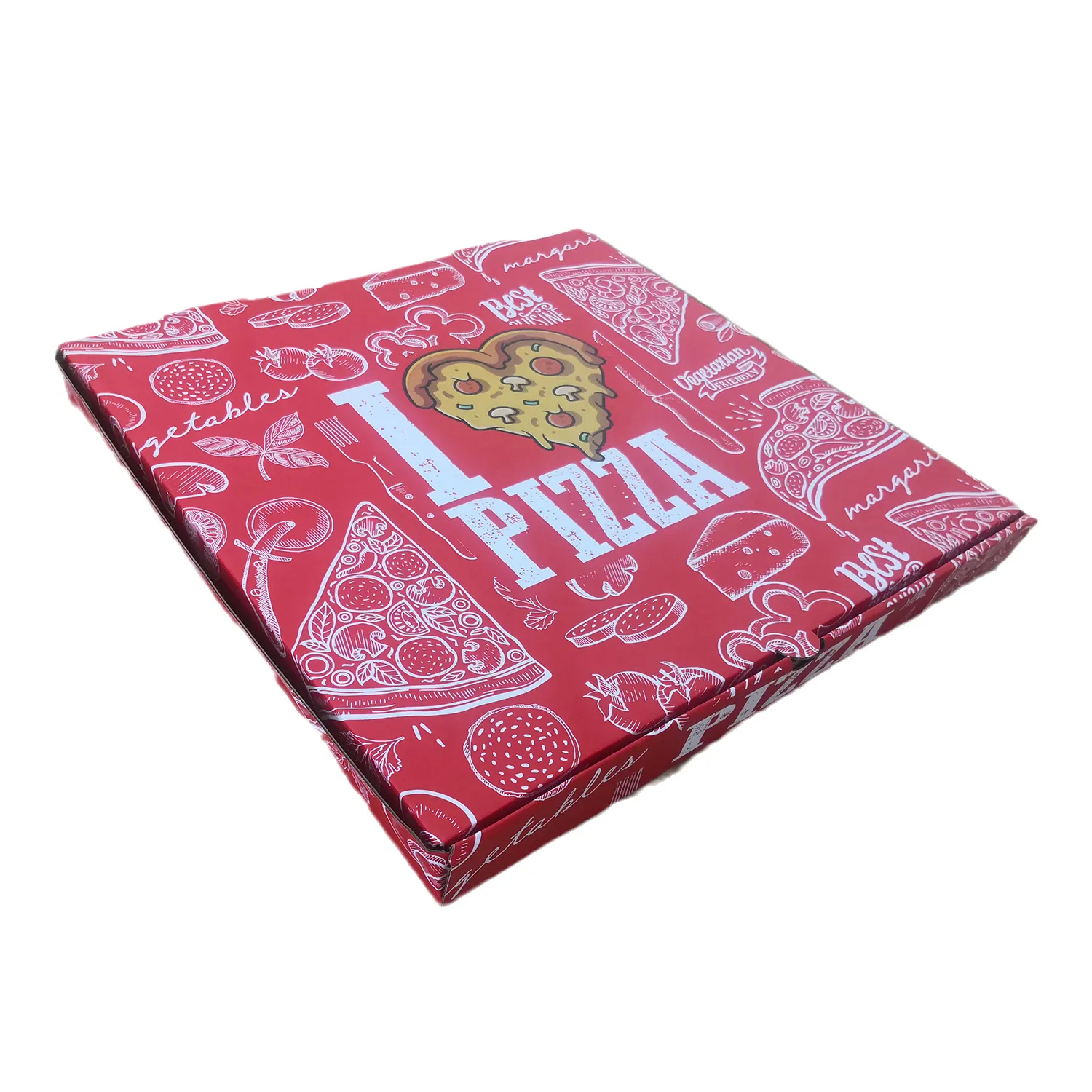 Mạnh mẽ nhà sản xuất tùy chỉnh in bánh Pizza Hộp Trung Quốc bán buôn bánh pizza giấy đóng gói hộp