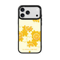 Coque de téléphone AG Feeling Black Edge avec motif orange doré pour iPhone 17, 17 Pro Max, 16 Pro, 15 – Coque magnétique