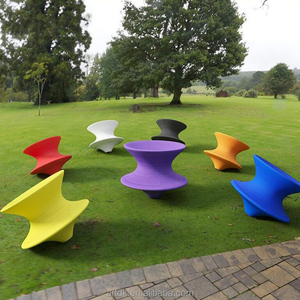 Asiento Giratorio <span class=keywords><strong>de</strong></span> Fibra <span class=keywords><strong>de</strong></span> Vidrio Resistente a los Rayos UV, Taburete Giratorio para Jardín, Patio o Villa, Tamaño Personalizado, Decoración <span class=keywords><strong>de</strong></span> Jardín - Product Image 1