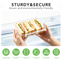 Boîte à charnières en PET transparent pour boulangerie, idéale pour les buffets de petit-déjeuner d'hôtel, croissants, muffins danois, traiteur, emballage à emporter, vente en gros, personnalisation OEM