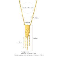 Collar de Moda con Colgante de Espiga de Trigo en Acero Inoxidable 316L Chapado en Oro de 18K para Mujer, Ideal para Aniversario