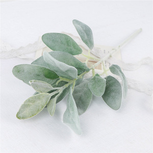 Feuilles d'eucalyptus artificielles Tainen, 37 cm, bouquet vert floqué, fleurs en soie, décorations de mariage - Product Image 3
