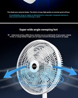 Nouveau ventilateur sur pied rechargeable de haute qualité, solaire AC/DC, avec lumière LED et télécommande.