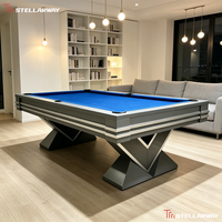 Mesa de Billar Americana Stellarway de 8 pies, Tamaño Estándar, Madera Sólida, Pizarra, Bolsillos Ocultos, Paño de Lana, Lujo para Clubes y Bares