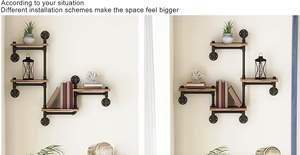 Estantería Moderna para Montar en Tuberías Industriales, Librería de 4 Niveles, Estantería Colgante para Decoración del Hogar, Baño, Oficina, Cocina - Product Image 4