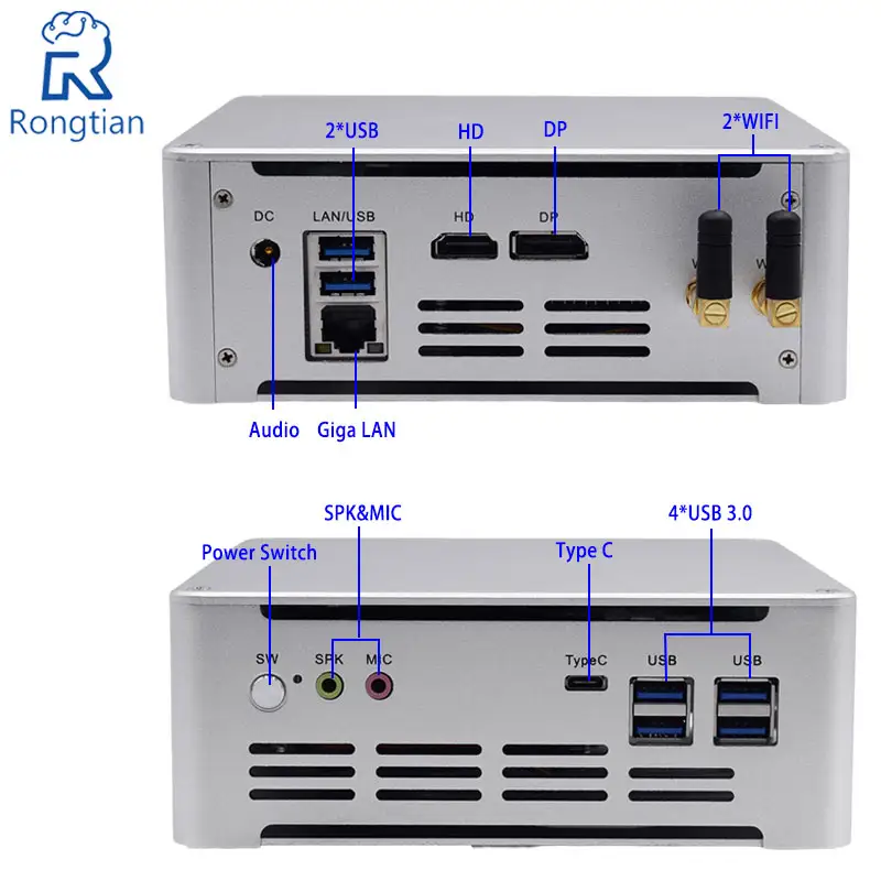 लिनक्स इंटेल कोर i7 8750H प्रोसेसर 2.2GHz अप करने के लिए 4.1GHz 6 कोर मिनी कंप्यूटर पीसी गेमिंग के लिए