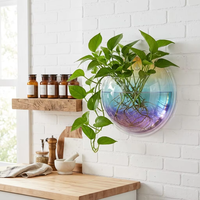 Nouvelle Décoration Murale Populaire : Aquarium Suspendu en Acrylique Transparent, Pot de Fleurs Mural, Vase Décoratif pour la Maison