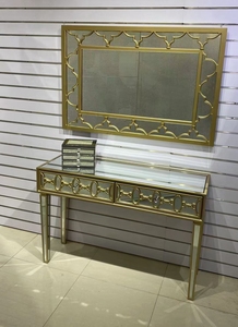 Mesa de consola de cristal de lujo, mueble moderno de diamante con espejo - Product Image 4