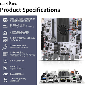 Cwk n355 cpu mainboard לבן m8 2 x nvme כפול 2.5gb ethernet m.2 wifi nas האם לוח 8 מפרץ עם 10gbe rj45 lan - Product Image 2