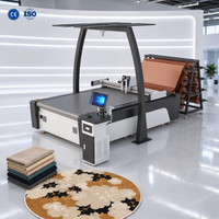 Machine de découpe automatique CNC pour tapis anti-poussière tissés en laine, acrylique et polyester, avec alimentation automatique et caméra CCD