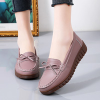 Mocassins décontractés confortables en cuir véritable antidérapants pour femmes 2026 Nouvelle semelle souple pour femmes enceintes