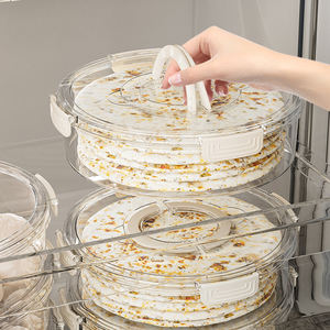 Kitchen Clear Food <b>Storage</b> <b>Container</b> Fridge Food <b>Container</b> <b>Stackable</b> Round Food <b>Storage</b> <b>Container</b> with Handle - Product Image 2