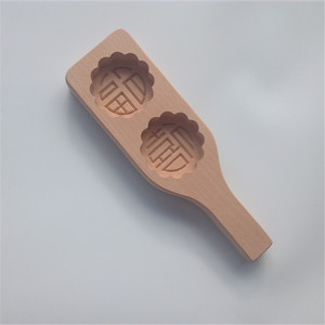 Wooden Mooncake <b>Molds</b> With Handles Double Holes Handmade 3 Pieces Shandong Origin Cake Tools - Product Image 3