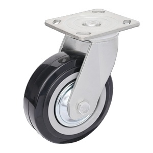 Chinesischer Hersteller Hochwertige Schwerlast <span class=keywords><strong>4</strong></span> 5 6 8 Zoll Gummi-Lenkrollen mit Aluminium für Industriewagen und -geräte - Product Image 5