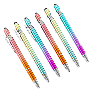 奢华定制渐变彩色广告圆珠笔促销金属圆珠笔激光雕刻个性化Logo礼品 - Product Image 1