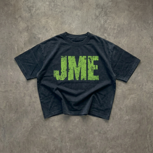 T-shirt Hongguan d'été épais 100 % coton à manches courtes, personnalisé avec impression sérigraphique, pour homme, coupe oversize, noir, motif streetwear - Product Image 1