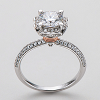 Bestseller Trendy Luxus Fine Jewelry für Frauen 1ct 1.0ct 1 Karat 6,5mm Moissan ite S925 Sterling Silber Blumen form Ring