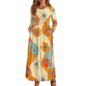 All'ingrosso a buon mercato elegante professionale stampato personalizzato elasticizzato elegante abito lungo <span class=keywords><strong>stampa</strong></span> 0n richiesta Maxi abiti da <span class=keywords><strong>sera</strong></span> da donna abito - Product Image 1