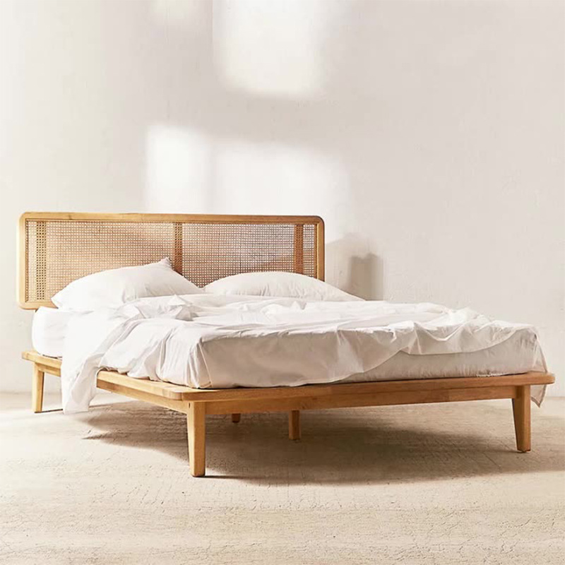 Набор мебели для спальни и отеля RT107, плетеная двойная кровать из натурального ротанга, лофт из массива дерева, курортная коммерческая мебель