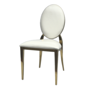 Nouveau dossier rond de <span class=keywords><strong>coussin</strong></span> blanc d'acier inoxydable d'<span class=keywords><strong>or</strong></span> de Morden avec les chaises de mariage arrières de modèle - Product Image 1