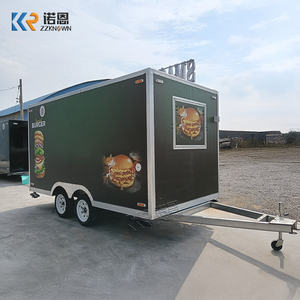Camion de cuisine mobile <span class=keywords><strong>commercial</strong></span> 13 pieds, remorque alimentaire robuste pour burgers, remorque de cuisine prête à l'emploi à double essieu - Product Image 1