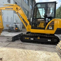 KOMATSU PC56 mini-pelle sur chenilles de 5 tonnes 6 tonnes d'occasion du Japon d'occasion machines de construction pelleteuse de jardin à vendre