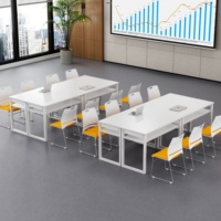 Tables de conférence et pupitres pliables en acier en forme de L HYZ-234X pour les établissements d'enseignement, les hôtels, les écoles - 2 personnes