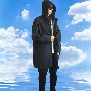 Rain Jacket Plus Size Long Raincoat Lightweight Hooded Windbreaker Waterproof Jackets