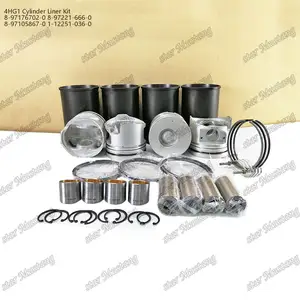 Kit de Forro do Cilindro 4HG1 8-97176702-0 8-97221-666-0 8-97105867-0 1-12251-036-0 Conjunto de Pistão de Kit de Reparo de Revisão Para Escavadeira Isuzu