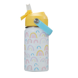 Botella de agua de acero inoxidable para niños de 12 oz, aislada al vacío, con pajita y cepillo, para la escuela, viajes, regalo. - Product Image 4