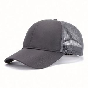 Wholesale Sun Hat Solid Color 6 Panel Breathable <b>Net</b> Summer Quick Dry <b>Mesh</b> Baseball Cap Polyester - Product Image 4