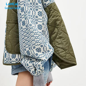 100% Cotton Floral Printed Winter Warm Vintage Oversize Women Casual <b>Blazer</b> Casual Coat - Product Image 2