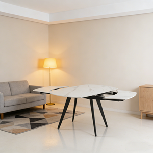 <span class=keywords><strong>Table</strong></span> à manger <span class=keywords><strong>extensible</strong></span> moderne personnalisée avec pieds <span class=keywords><strong>en</strong></span> métal et plateau <span class=keywords><strong>en</strong></span> <span class=keywords><strong>céramique</strong></span> pour gagner de la place - Product Image 6