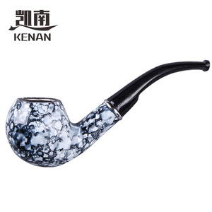 Kenan Smoking Pipe Bent Type Marble Pattern Resin Stem Durable Tobacco Pipe - Product Image 1