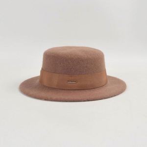 2024 Autumn Fall Winter New Simple Wool Knitted Fedora <b>Hat</b> British Vintage Flat Top <b>Hat</b> <b>for</b> Women Dress - Product Image 2
