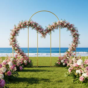 ขาตั้งฉากหลังโค้งโลหะสีทองแบบ OEM สำหรับงานแต่งงาน งานพิธี งานวันเกิด งานรับปริญญา งานครบรอบ ตกแต่งด้วยลูกโป่ง - Product Image 5