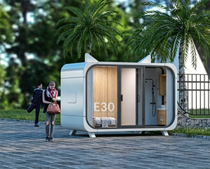 Maison conteneur préfabriquée en structure acier, modèle Apple Cabin, bureau modulaire moderne en kit, pour extérieur et <span class=keywords><strong>jardin</strong></span>, modèle E30 - Product Image 2