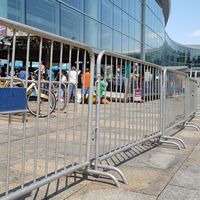 Barrera Metálica Móvil para Control de Multitudes, para Estaciones, Exposiciones y Eventos Públicos