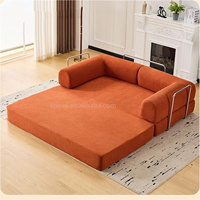 Ensemble de canapés modulaires sectionnels, canapé-lit compact multifonctionnel en tissu compressé, pouf, canapés de salon