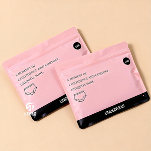 Custom Kraft Paper Bra Packaging Bags | 3 Side Seal Slider Zipper Bags for <b>Garments</b> <b>Accessories</b> - Product Image 4