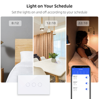 Interrupteur mural tactile Wifi Standard US amélioré Compatible avec neutre/non neutre 1/2/3/4 Gang blanc noir Gua panneau en verre trempé