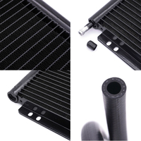 Kit de Enfriador de Transmisión de Aluminio Genérico con Soportes de Montaje Preperforados de 11/13/15/19/21/25 Filas, Sistema de Refrigeración del Motor, Radiador