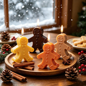 Home Decoration <b>Gift</b> Cute Gingerbread Man Aromatherapy <b>Candles</b> Christmas Novelty Soy Wax Scented <b>Candles</b> - Product Image 2