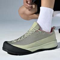 Chaussures de course pour hommes, chaussures de sport à lacets pour la course lente, la randonnée en montagne et sur sentiers, chaussures tout-terrain en tissu élastique avec embout en acier et semelle intermédiaire en EVA